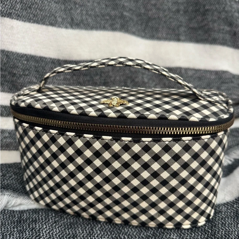 Black and White Checkered Women's cosmetic Bag